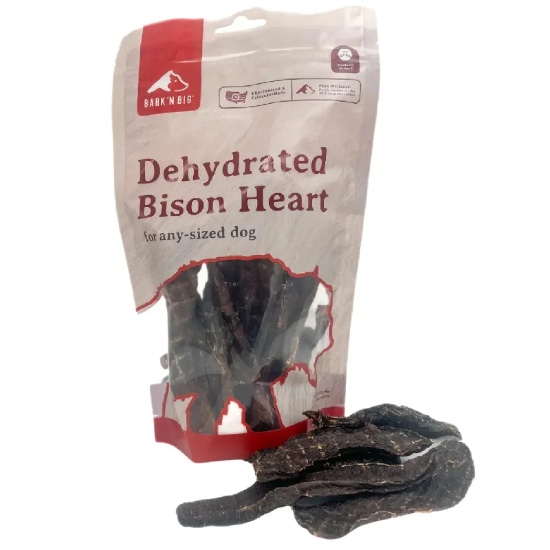 BarkNBig Dehydrated Bison Heart Dog Treats 3.5oz