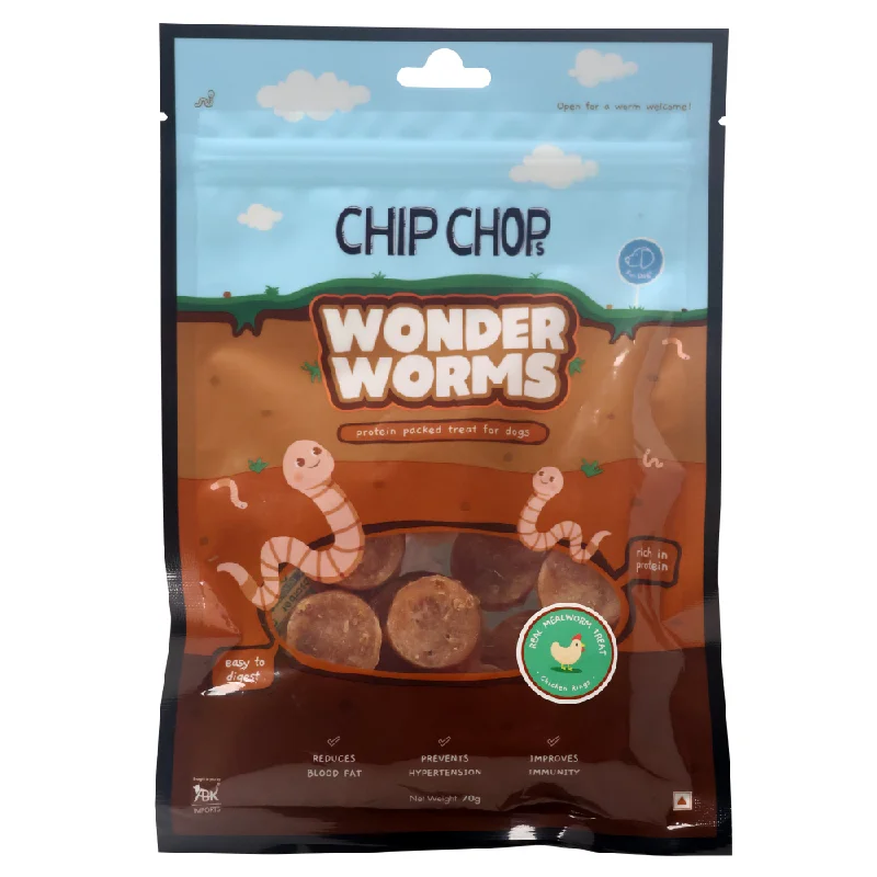 Chip Chops Wonder Worms Chicken Rings with Mealworm Dog Treats (Limited Shelf Life)