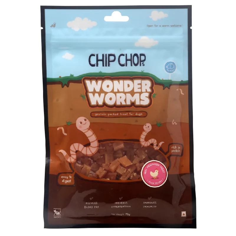 Chip Chops Wonder Worms Diced Chicken with Mealworms Dog Treats (Limited Shelf Life)