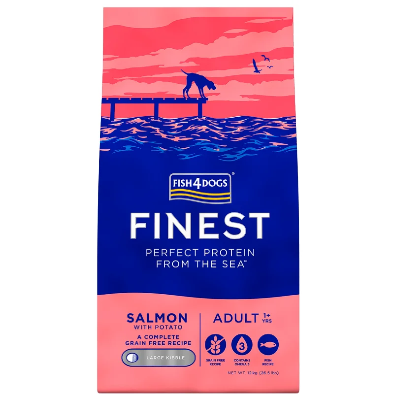 Fish4Dogs Finest | Grain Free Dry Dog Food | Large Breed Adult | Salmon with Potato