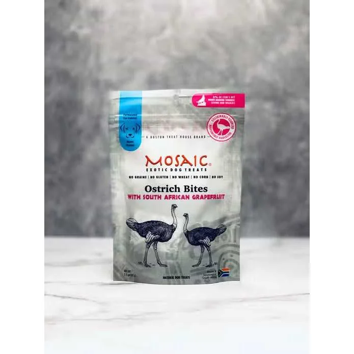 Mosaic South African Ostrich Bites Infused with Grapefruit Dog Treats