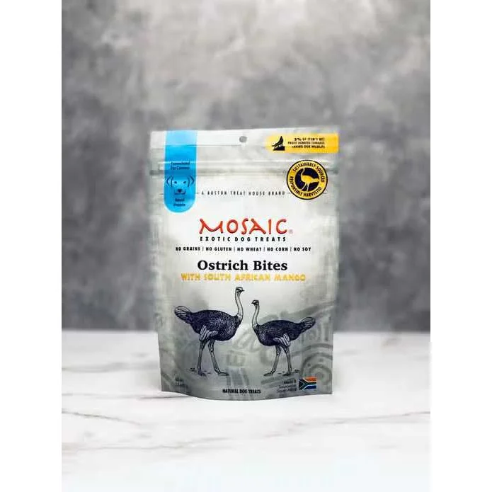 Mosaic South African Ostrich Bites Infused with Mango Dog Treats