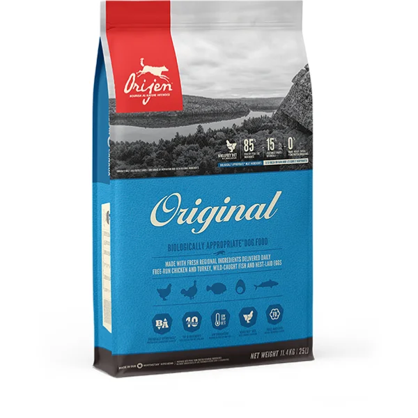 ORIJEN Original | 85:15 Adult Grain Free Dry Dog Food | Chicken, Turkey, Fish & Egg