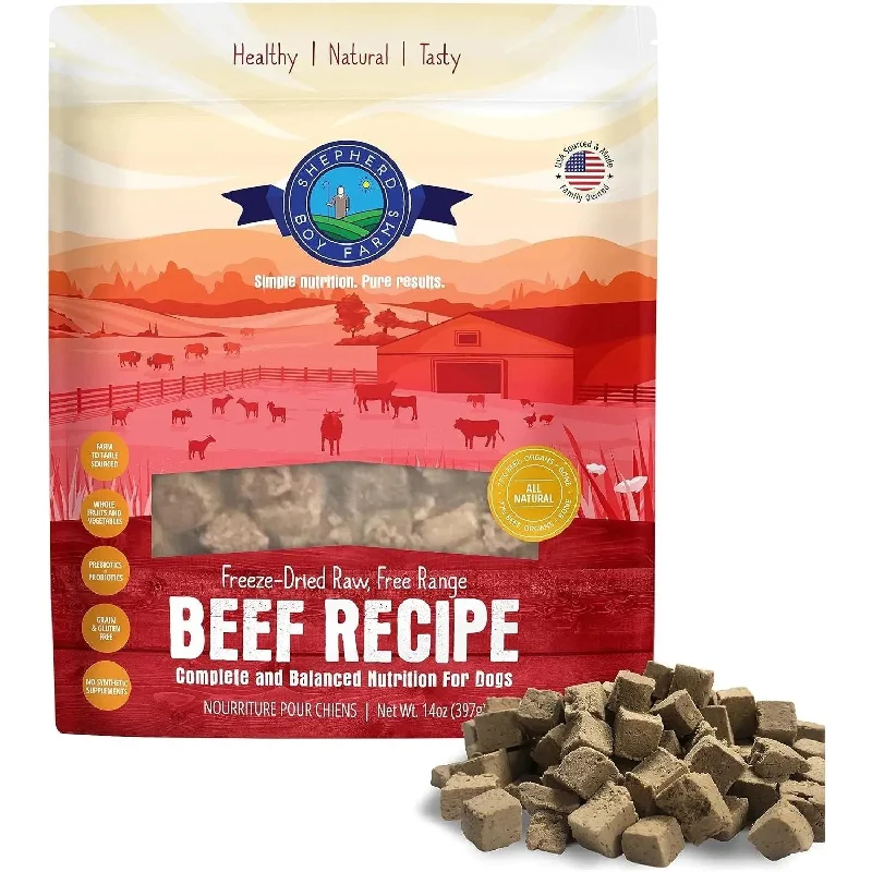 Shepherd Boy Farms Freeze Dried Beef Recipe Dog Food 14 oz