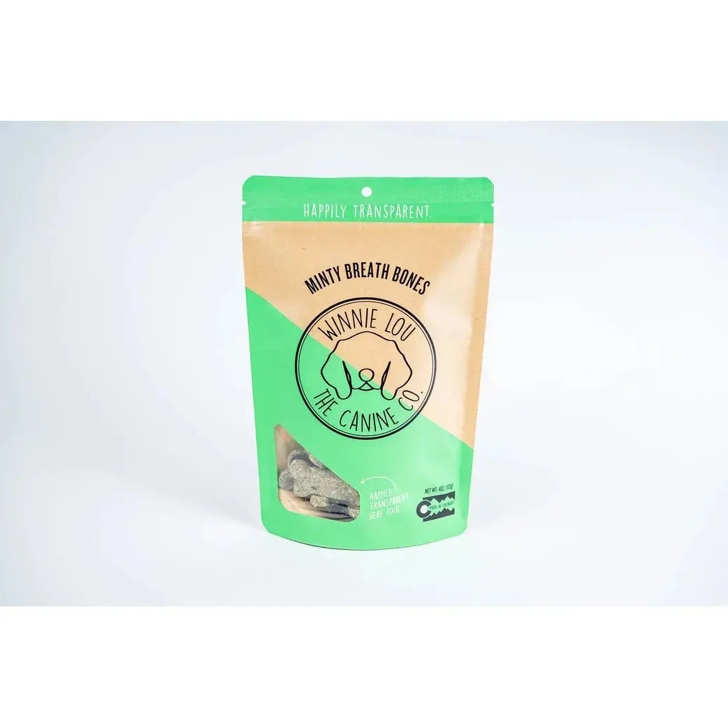 Winnie Lou Minty Breath Bones Dog Treats 6.4 oz